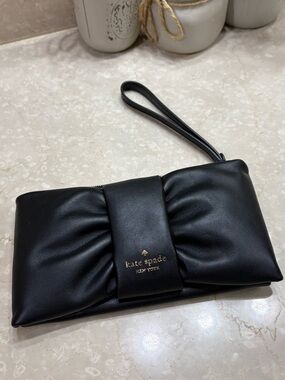 kate spade Black Bow Wristlet Clutch